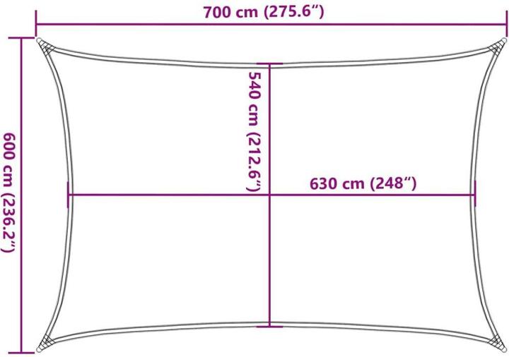 Actual product image vidaXL Sonnensegel (600 x 700 cm)
