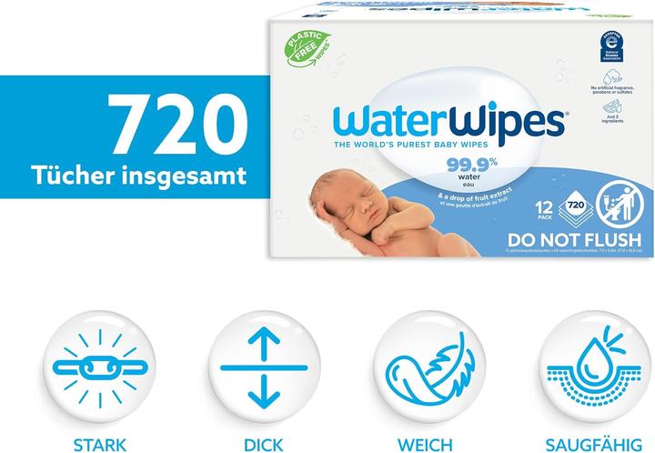 Image du produit WaterWipes 12er-Pack Baby-Reinigungstücher (720 pièce(s))