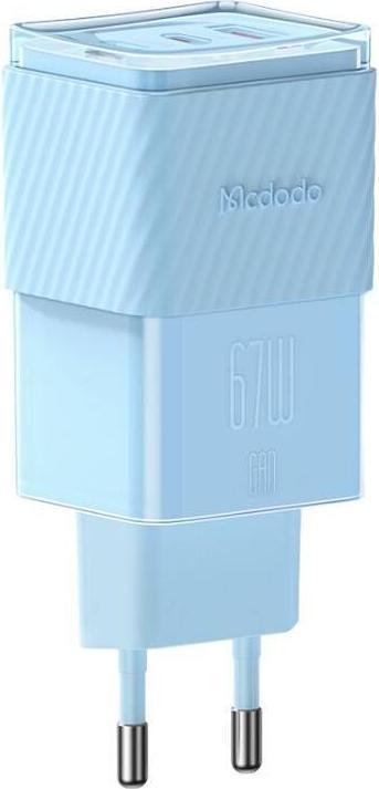 Actual product image Mcdodo GaN 67W mains charger CH-1503 2x USB-C, USB-A (blue) (67 W)
