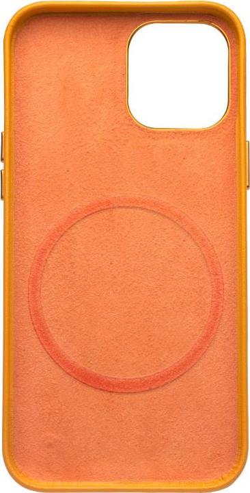Image du produit QiAlino Coque cuir véritable (compatible MagSafe) Orange (Apple iPhone 12 Pro Max)
