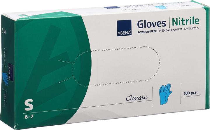 Abena Classic gants nitrile S 240mm non poudré non stérile bleu 100 pc