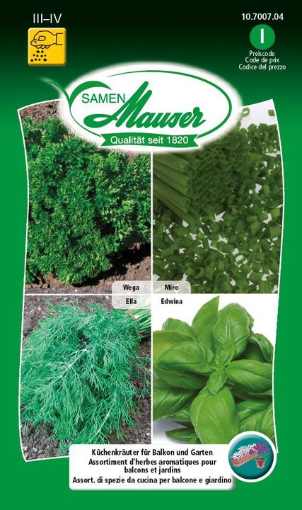 Immagine prodotto Samen Mauser Erbe da cucina per balcone e giardino (Semi di erbe)