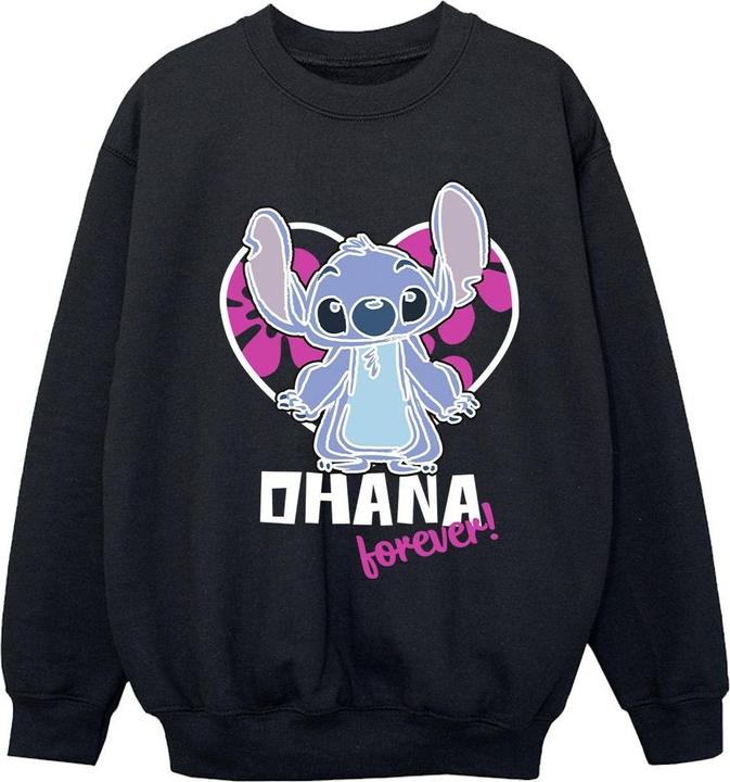 Actual product image Disney Girls Lilo And Stitch Ohana Forever Heart Sweatshirt (140, 146)