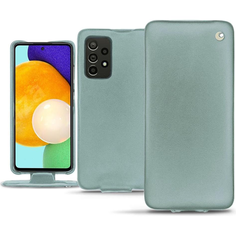 Noreve Lederschutzhülle vertikal (Samsung Galaxy A52), Smartphone Hülle, Blau
