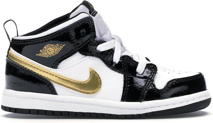 Image du produit Jordan 1 Mid Patent Black White Gold (TD) (23.5)