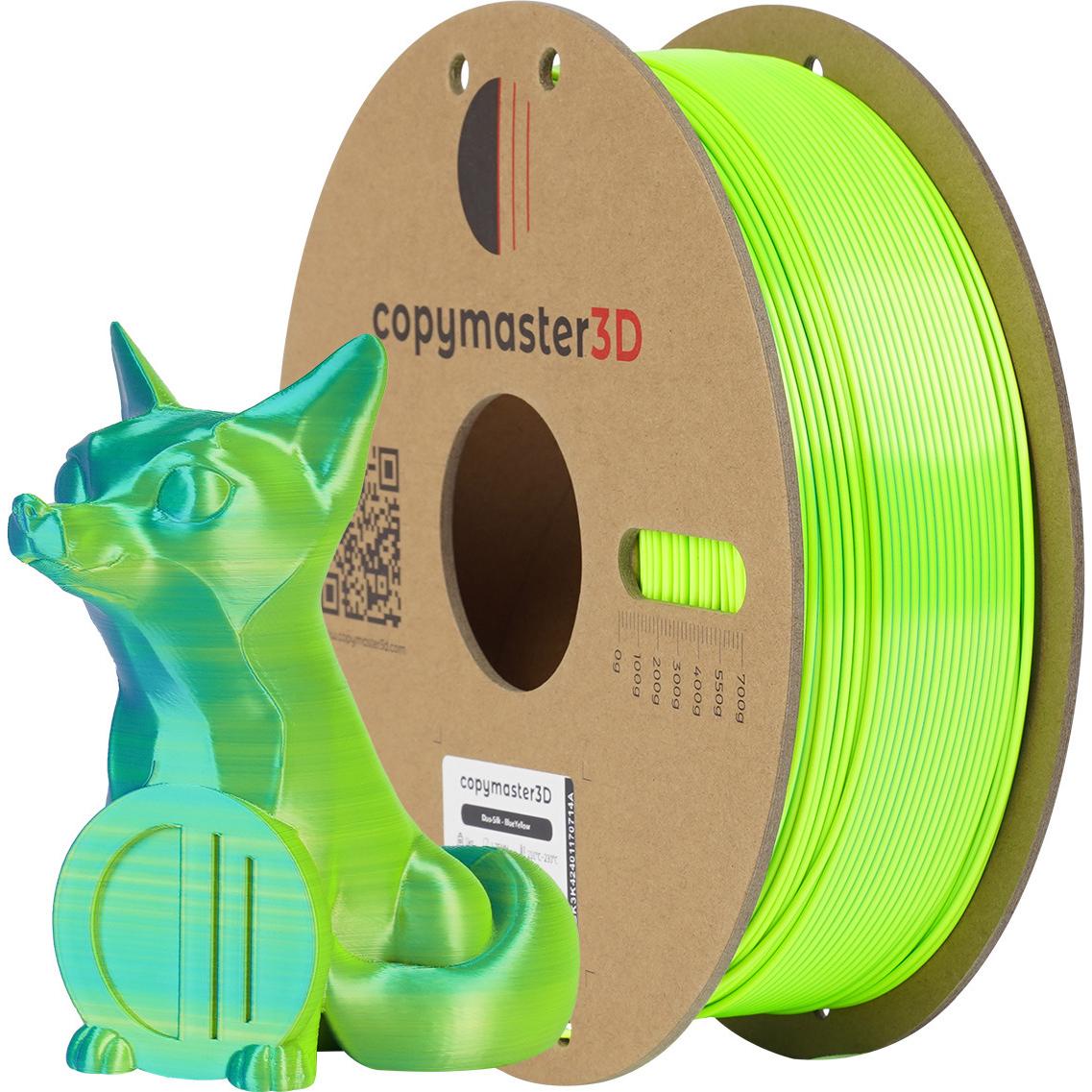 Copymaster3D Duo-Silk 3D Printer Filament, 1.75 mm, blue/yellow (PLA, 1.75 mm, Mehrfarbig), 3D Filament, Mehrfarbig