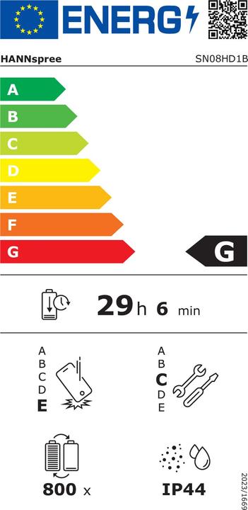 Energie-Label Hannspree LUMO 7.8" SN08HD1B E-Reader Android 14 (7.80", Black)