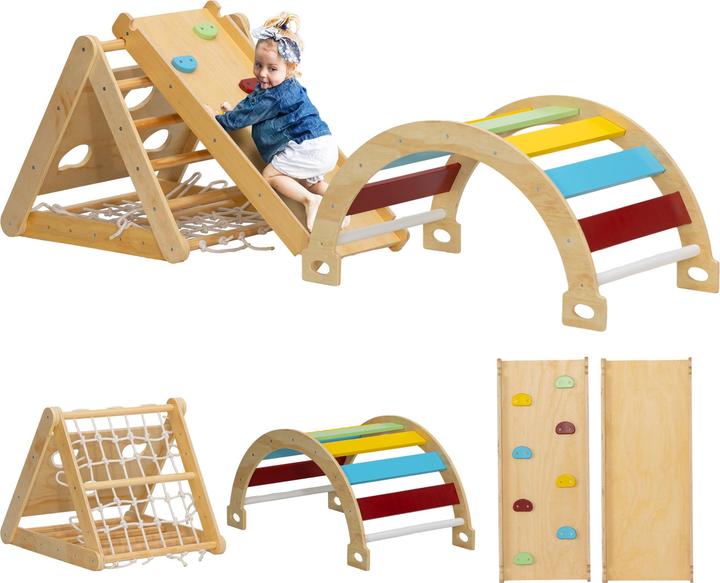 Aiyaplay Klettergerüst Kiefernholz, Mehrschichtenplatte Mehrfarbig