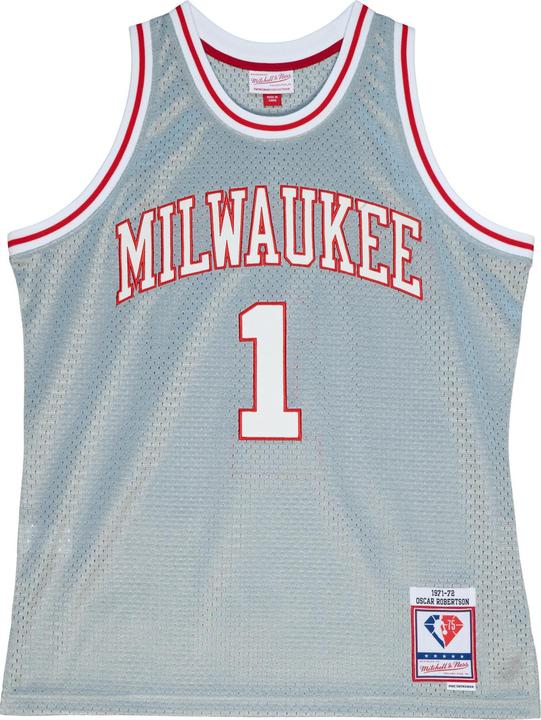 Actual product image Mitchell & Ness jerey milwaukee buck ocar roberton 75th nba (S)