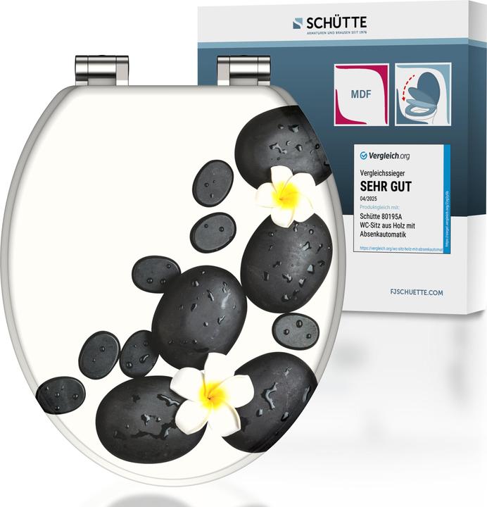 Produktbild Schütte WC Sitz Holz MDF WC-Sitz STONE DECORATION Absenkautomatik 80185-A 0