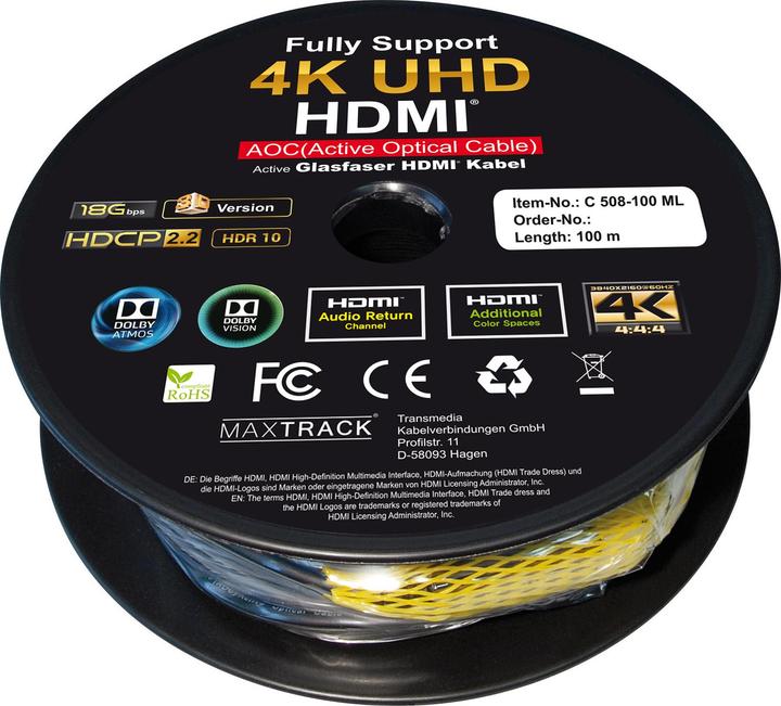 Produktbild Transmedia HDMI (Typ A) — HDMI (Typ A) (70 m, HDMI, 2.0)
