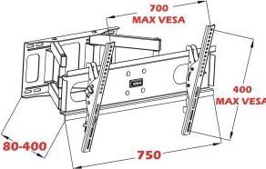 Produktbild Art RAMT AR-52 Halter AR-52 60kg für LCD (Wand, 70", 60 kg)