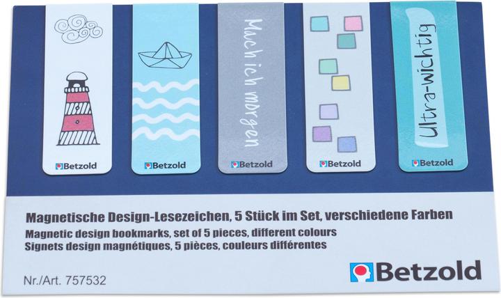 Betzold Magnetische Design-Lesezeichen, 5 Stück