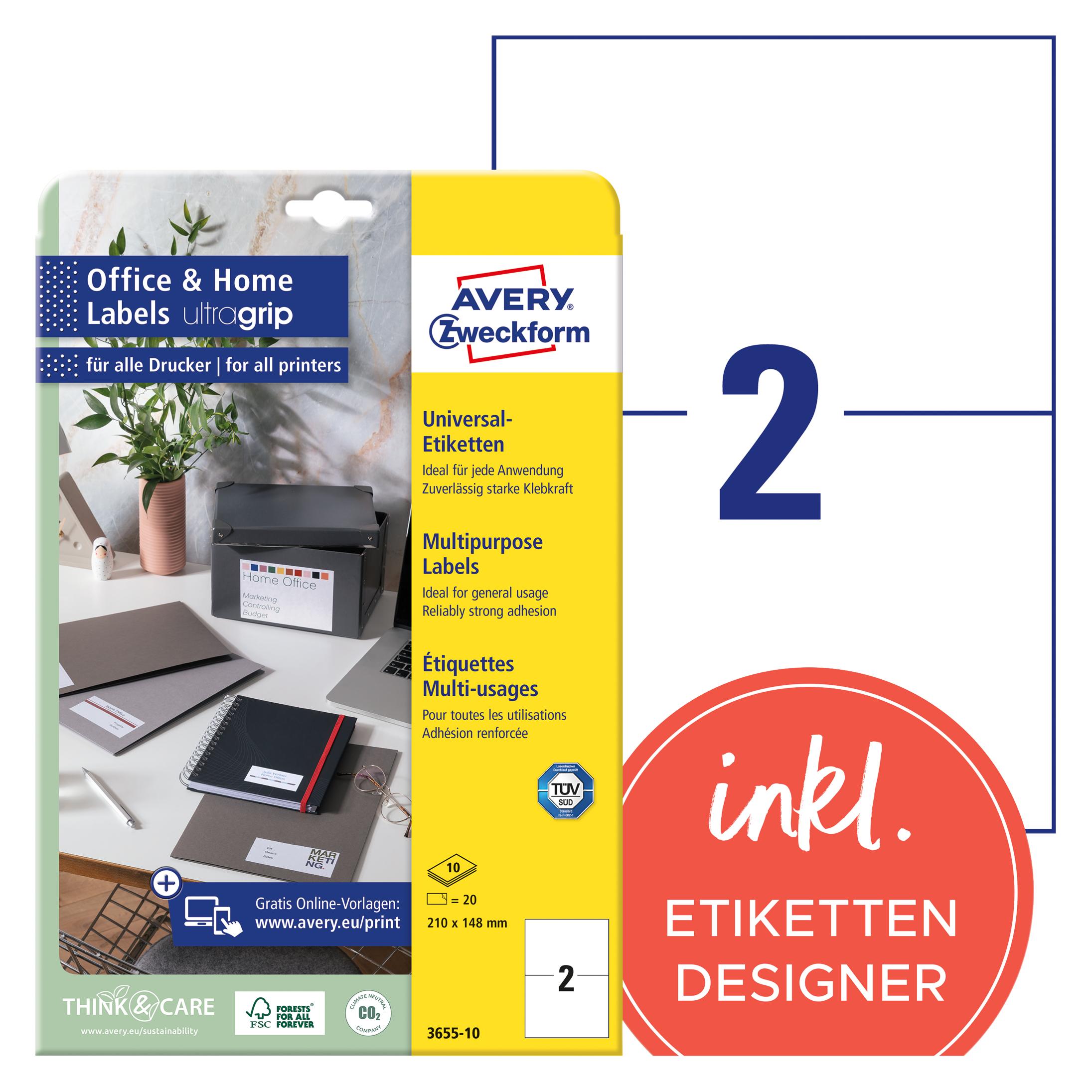 Avery Etiketten, Home Office, Kleinpackung (3655-10)