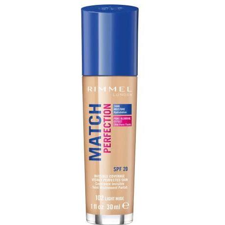 Rimmel London, Foundation, Match Perfection SPF20 (102 Light Nude)