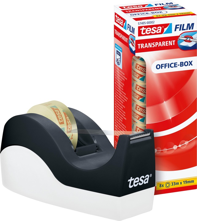 Produktbild tesa EASY CUT ORCA Tischabroller, sauberer Schnitt, inkl. 8 Rollen tesafilm