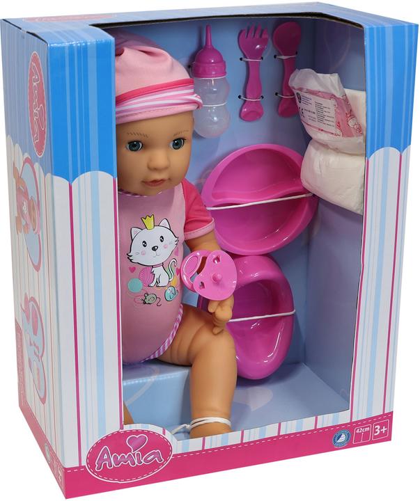 Image du produit Amia Bébé poupée "Mia" avec accessoires, 42 cm