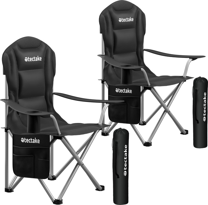 Produktbild tectake Gepolsterter Campingstuhl MTX, faltbar, mit Getränkehalter