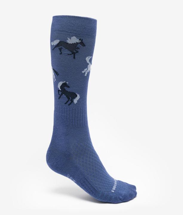 Produktbild Fouganza Reitsocken SKS 500 Kinder 2er-Pack blau (35 - 38)