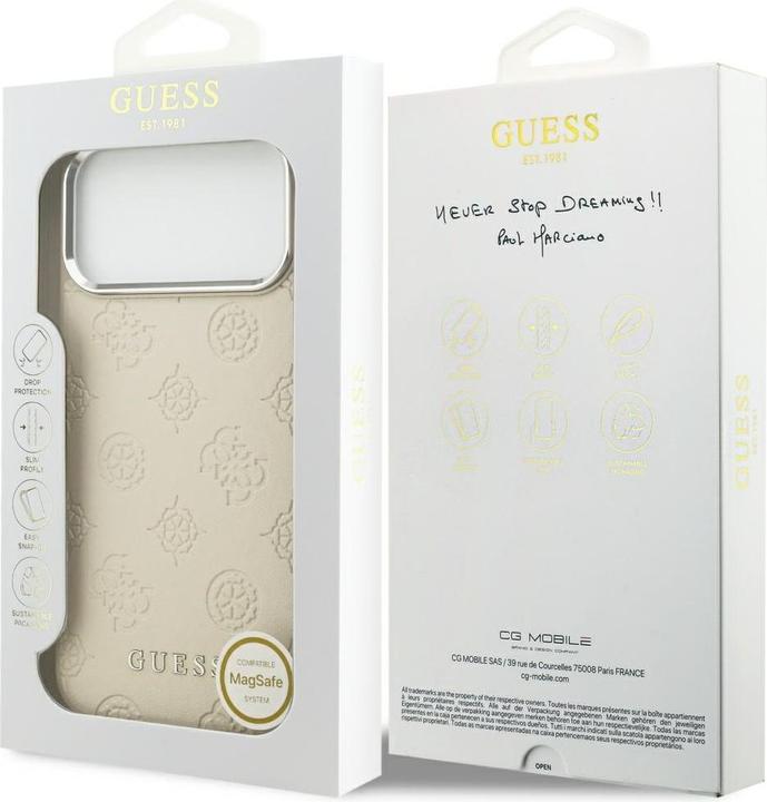 Image du produit Guess Smooth PU Leather Peony Pattern Case für Apple iPhone 17 Pro Max - beige (Apple iPhone 17 Pro Max)