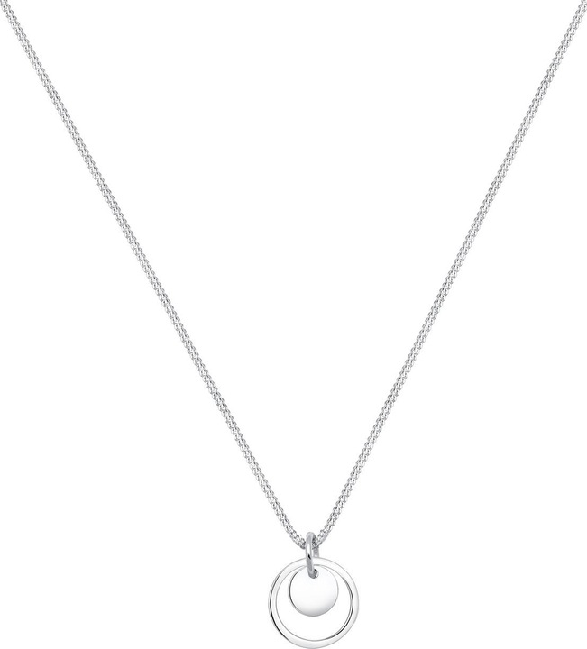 Produktbild Elli Kreis Plättchen Anhänger (925 Silber, 45 cm)