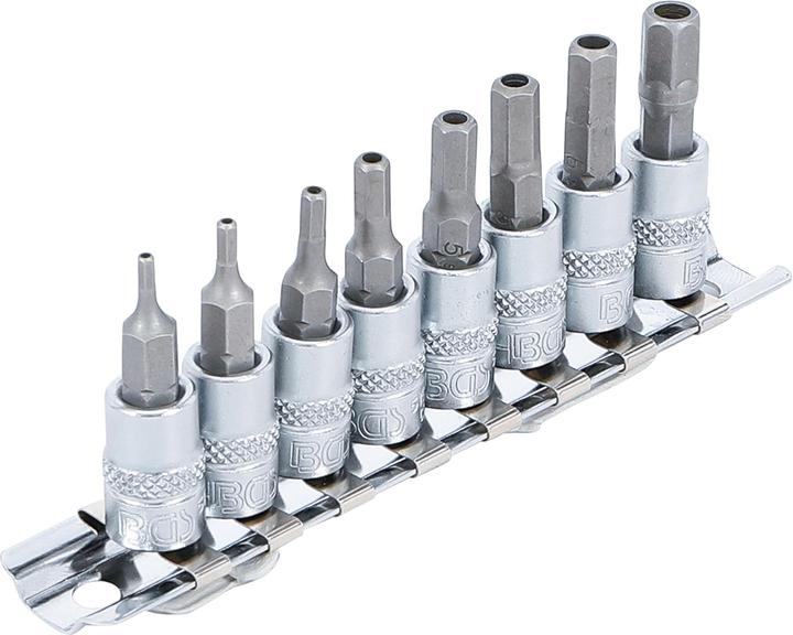Actual product image BGS Bit Socket Set 6.3 mm (1/4") Drive Internal Hexagon Tamperproof 2 - 7 mm 8 pcs. (6.3 mm)