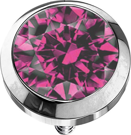 Immagine prodotto Star Piercing Ancora dermica argento con cristalli rosa (senza ottone, Titanio)