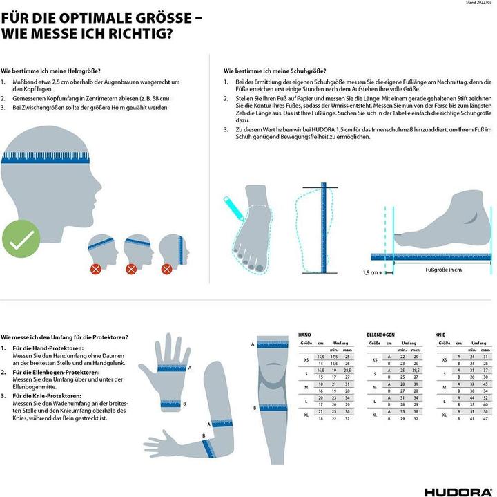 Produktbild Hudora Biomechanisches Protektoren-Set (S, Handgelenkschoner, 4 Stück)