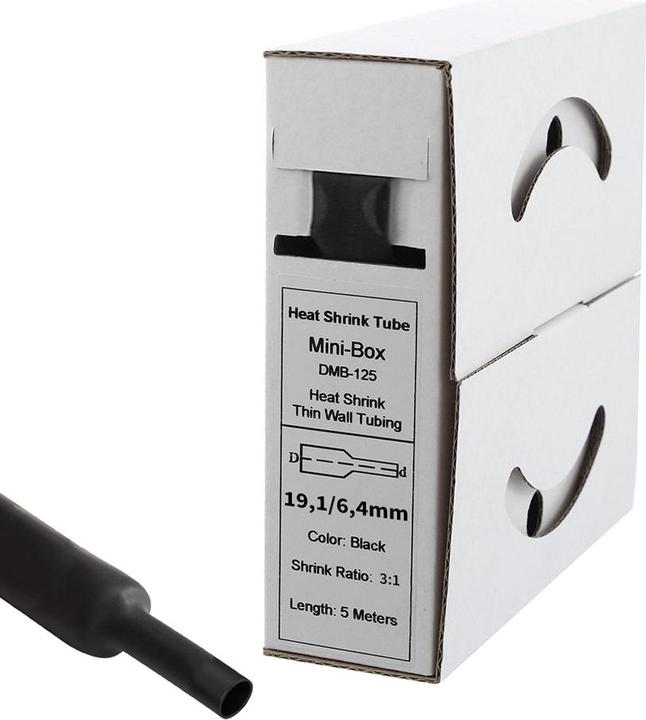 Immagine prodotto Offgridtec Tubo termorestringente da 5m con adesivo 19mm>6mm nero Rapporto 3:1 (1x)