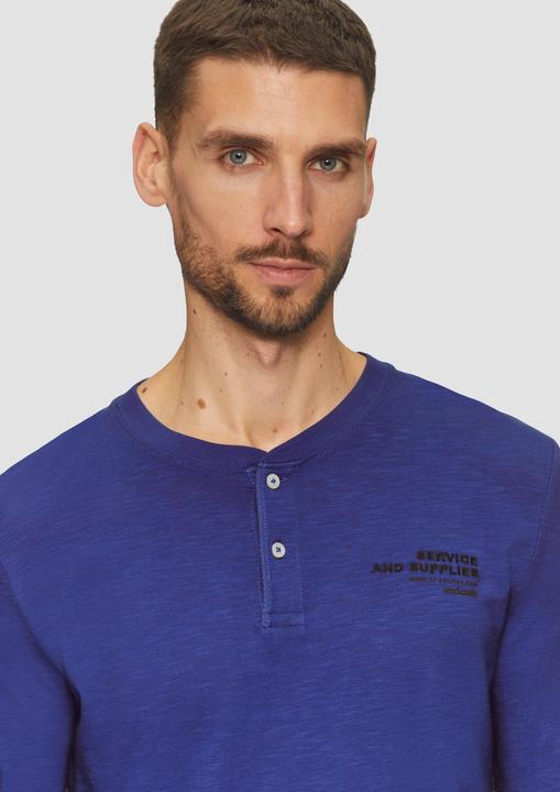 Produktbild S.Oliver T-Shirt Henley-Shirt mit Flammgarnstruktur und Stickerei (L)