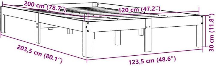 Actual product image vidaXL Pine bed (120 x 200 cm)