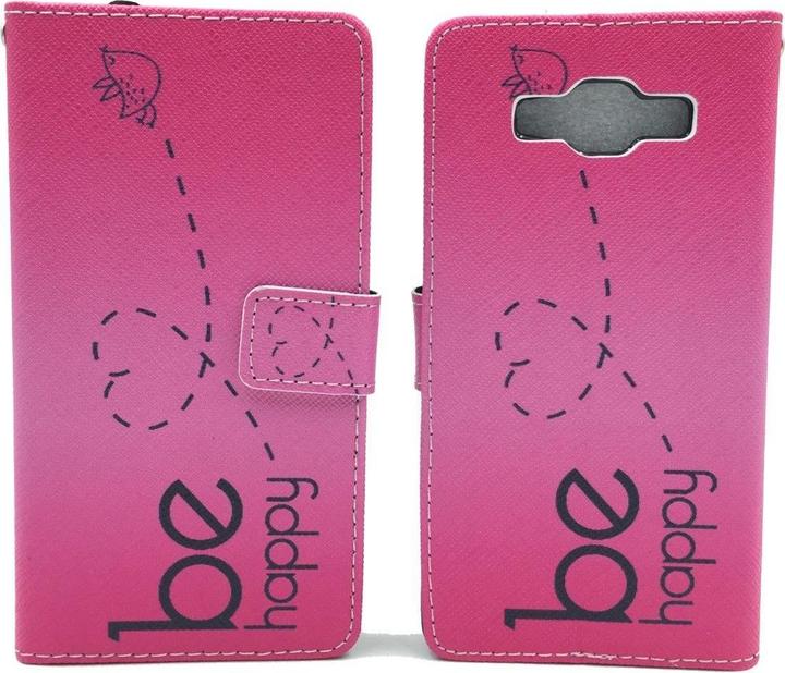 Produktbild König Design Schutz Hülle für Samsung Galaxy A5 Be Happy Pink Tasche Cover + 1 Panzer Schutz Glas Neu (Samsung Galaxy J5 (2015))