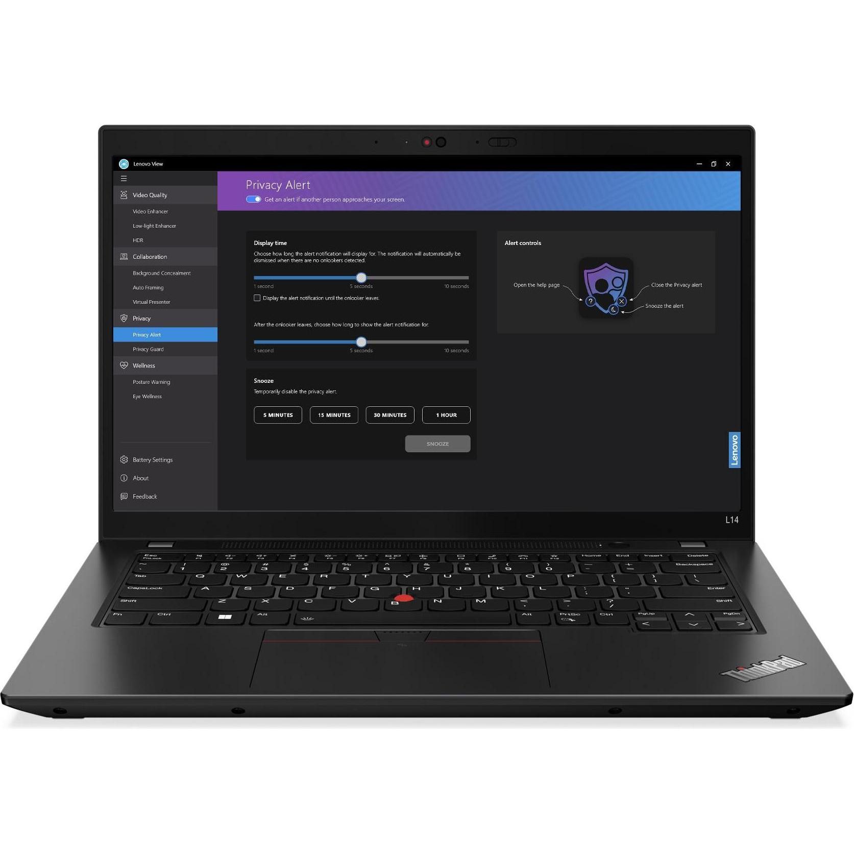 Lenovo ThinkPad L14 Gen 4 (14", 256 GB, 16 GB, DE, Intel Core i3-1315U), Notebook, Schwarz