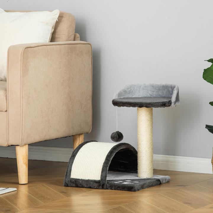 Immagine prodotto PawHut Albero per gatti con peluche (44 cm, Grigio)