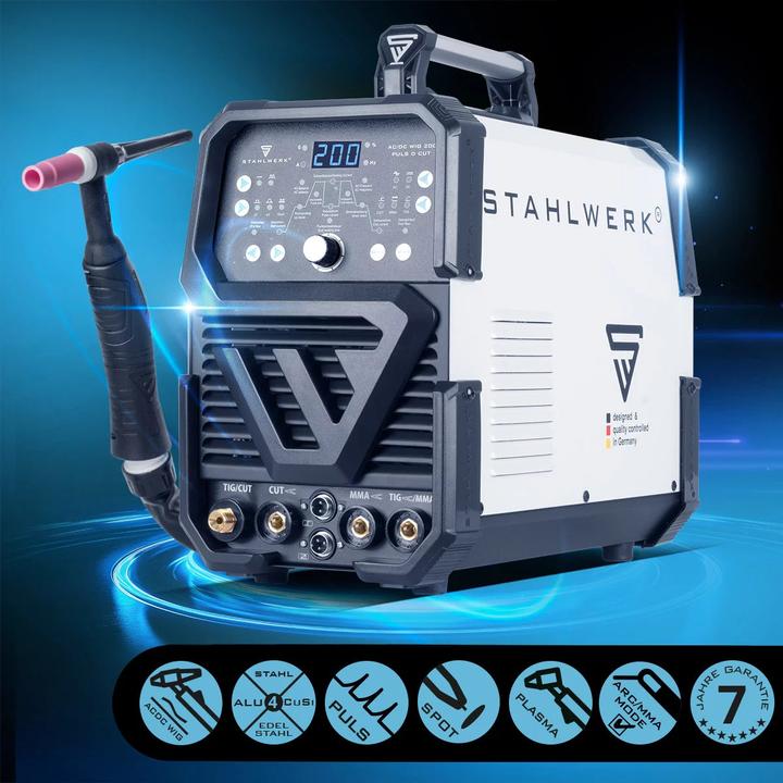 Produktbild Stahlwerk 4-in-1 Kombi-Schweissgerät AC/DC WIG 200 Puls D CUT