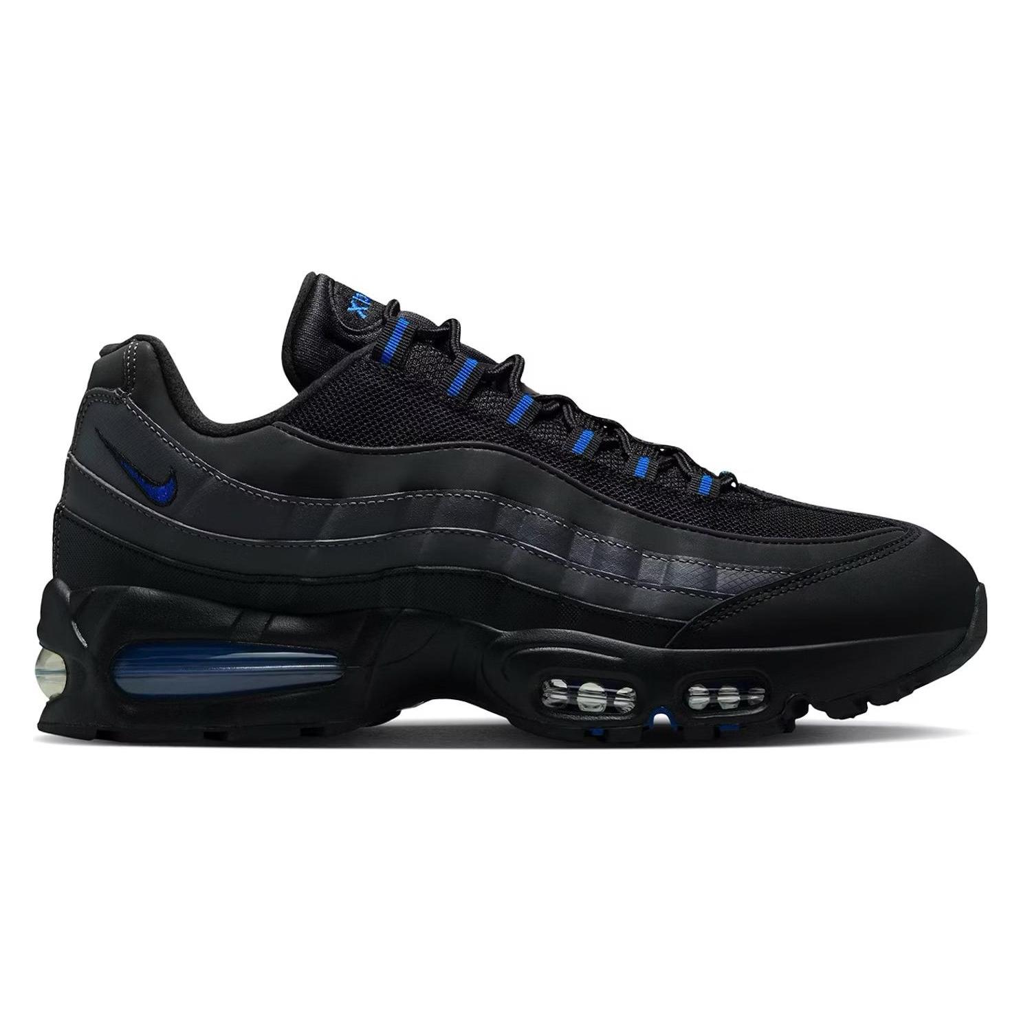 Nike, Mannen, Sneakers, Air Max 95 Big Bubble Black Game Royal, Blauw, Zwart, Grijs, (45.5)