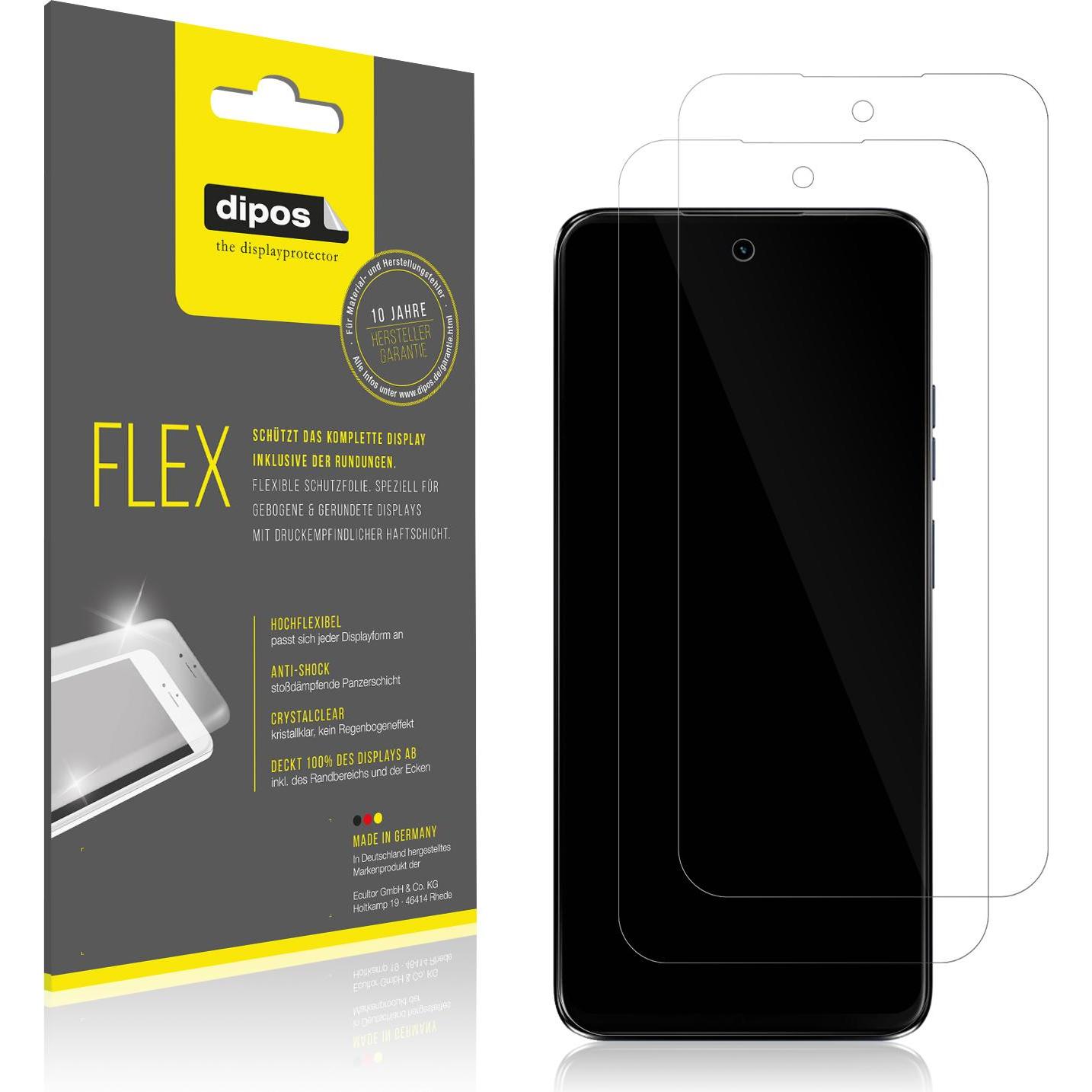 Dipos Displayschutzfolie Full-Cover 3D (2 Stück, Motorola Moto G34), Smartphone Schutzfolie, Transparent