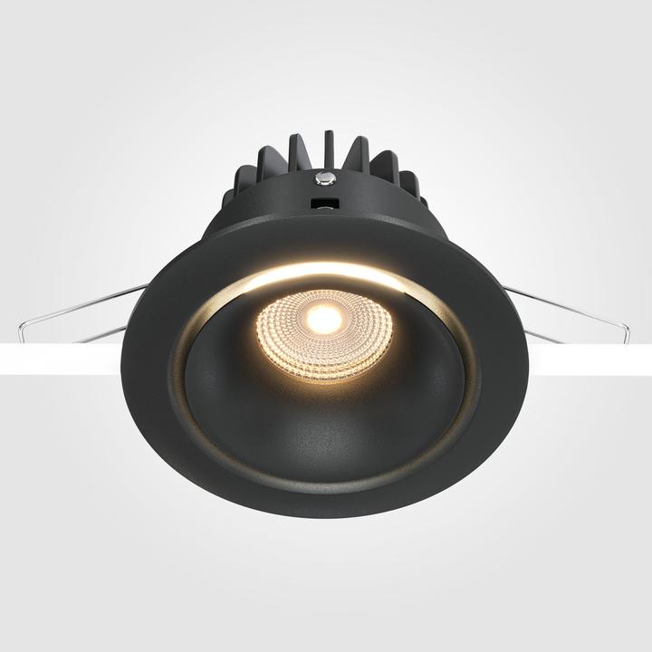 Produktbild Maytoni Yin LED Downlight, Einbauleuchte 12W Schwarz Warmweiss Ø98mm (1100 lm)