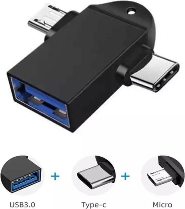 Image du produit PowerGuard Adaptateur 2 en 1 USB 3.0 vers USB-C MicroUSB OTG (USB 3.0)