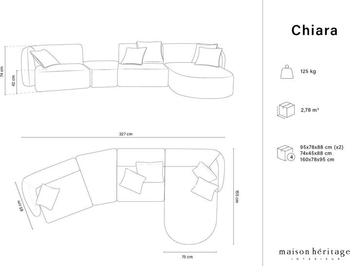 Actual product image Maison Heritage Chiara (5-seater, Modular sofa)