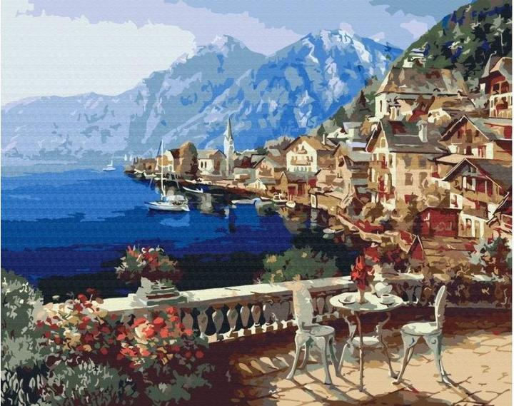 Actual product image Syma Picture Paint it! Painting by numbers Town in Alps