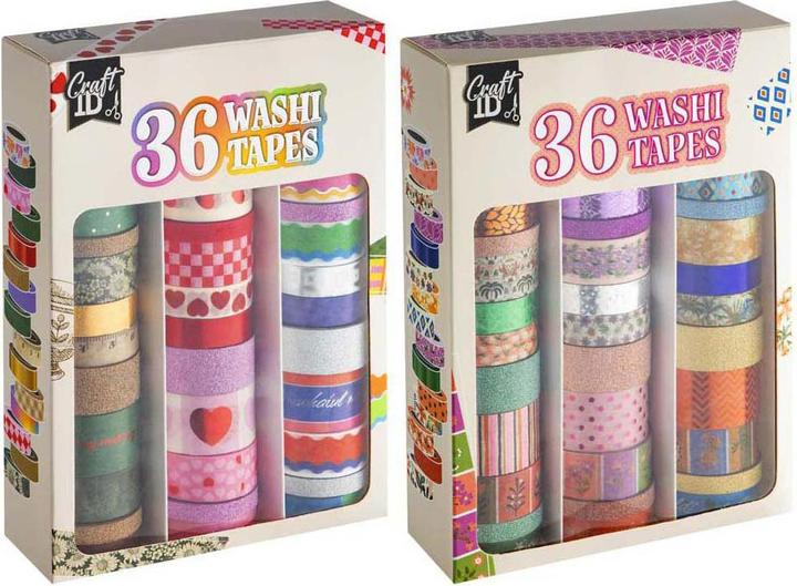 Image du produit Grafix Washi tape, box with 36 rolls. Glitter