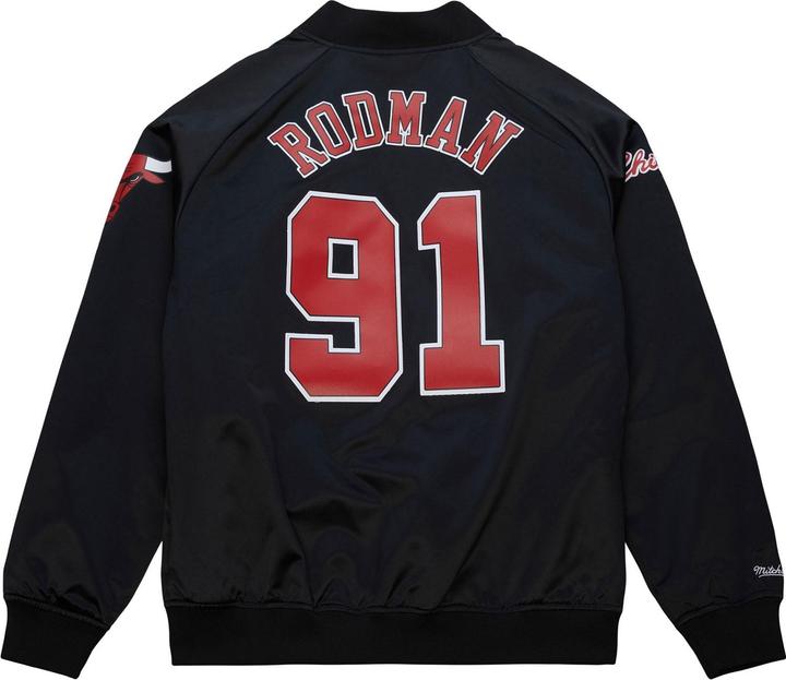 Actual product image Mitchell & Ness M&N Satin Bomber Jacke - MAXXED Chicago Bulls D. Rodman - L (L)