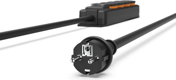 Produktbild Hama Steckdosenleiste, 4-fach, für aussen IP44, Schalter, Wandmontage, 4 m, Schw. (4x, 4 m)