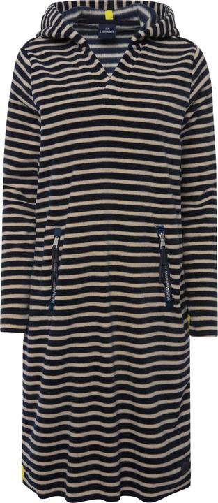 Produktbild Laurasøn Kleid, geringelter Fleece, Midilänge, Kapuze, Langarm, OEKO-TEX (L)