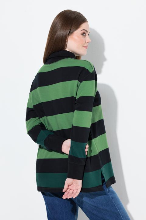 Produktbild Ulla Popken Sweatshirt, Streifen, Stehkragen, Langarm (42, 44)