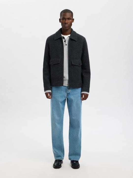 Actual product image Selected Texturiertes Baumwoll Poloshirt (L)