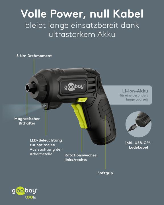 Produktbild Goobay Mini-Akkuschrauber-Set 31-tlg.