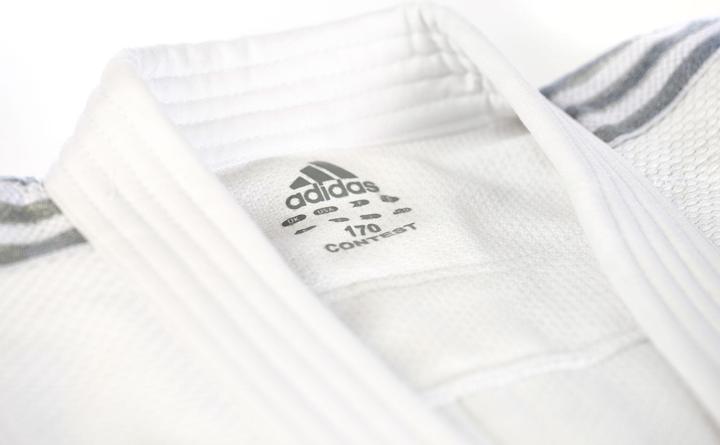 Immagine prodotto adidas Tuta da judo "Contest" a strisce bianche/argento, J650 (170)