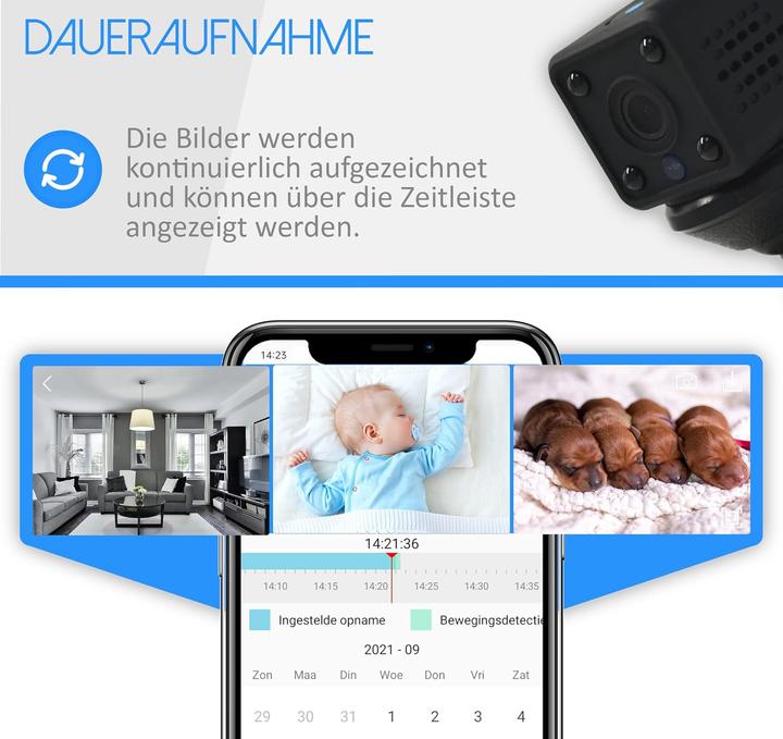 Actual product image Kuus. Mini Überwachungskamera mit Bewegungsmelder